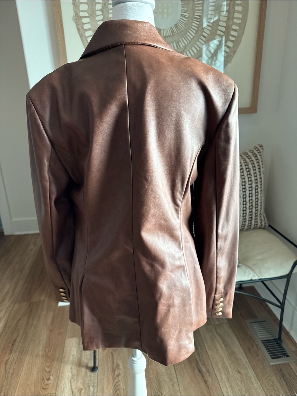Purchased from Anthropologie 🧥Avec Les Filles Brown Faux Leather Jacket - Picture 4 of 5